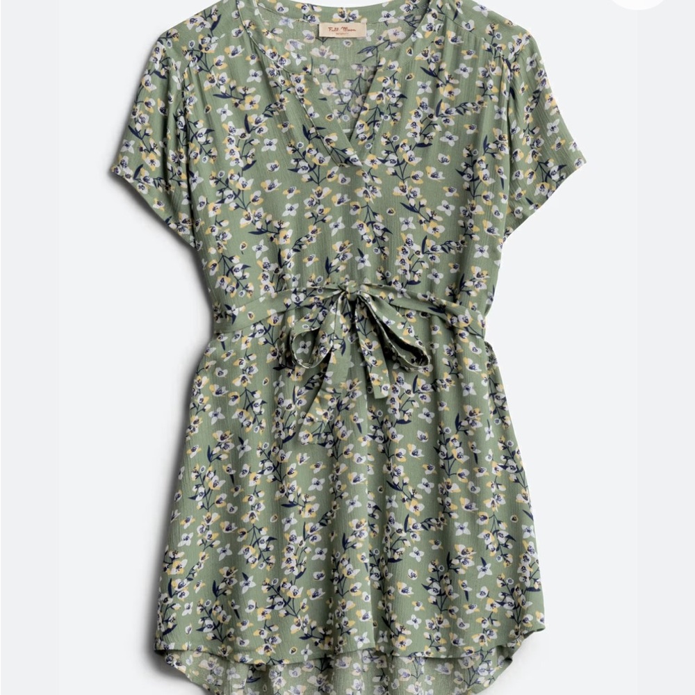 Gauze Tie Waist Maternity Blouse